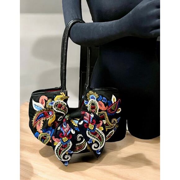 Y2K Mary Frances Hand Beaded Embroidered Boho Shoulder Bag - Picture 9 of 10